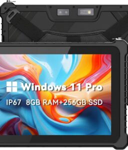10.1" IP67 Rugged Tablet (N5100 8GB+256GB) Windows 11 Pro Waterproof Industrial Tablet PC, Fingerprint, 16000mAh Battery, 500nit, GPS, WiFi, 4G, BT4.2, NFC, 2D Scanner, for Outdoor Field Work